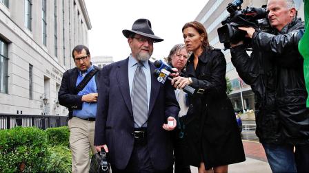 Attorney Jacob Laufer, who represents Ariel Potash, answers questions as he leaves federal court in Trenton, N.J., Thursday, Oct. 10, 2013.
