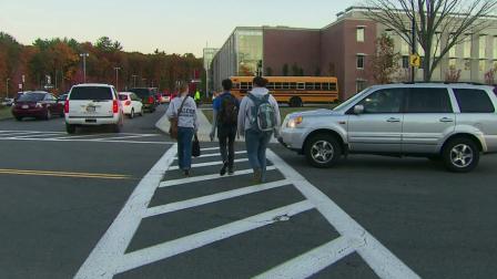 Students at Danvers High School in Massachusetts return to school Friday, Oct. 25, 2013, two days after a popular math teacher was killed.
