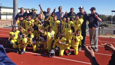 The Santa Monica Vikings Tiny Mites are seen on Saturday, Nov. 30, 2013.
