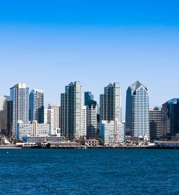 San Diego, Carlsbad and San Marcos in California...