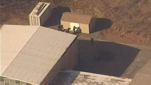 The scene outside Sandy Hook Elementary School...