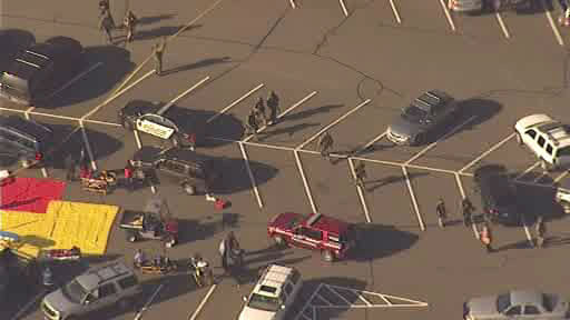 The scene outside Sandy Hook Elementary School...