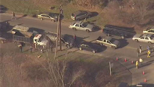 The scene outside Sandy Hook Elementary School...