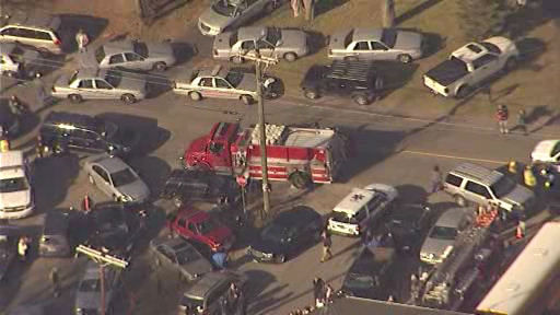 The scene outside Sandy Hook Elementary School...