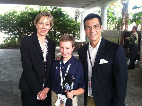 ABC7 Eyewitness News Anchor David Ono poses for...