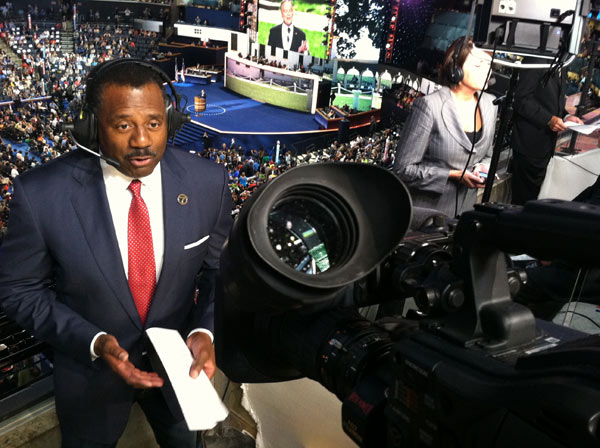 ABC7 Eyewitness News Anchor Marc Brown is seen...