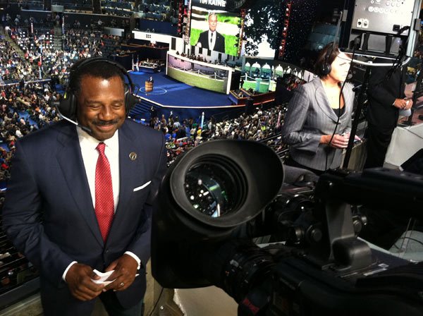 ABC7 Eyewitness News Anchor Marc Brown is seen...