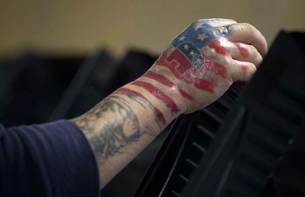 A brand new tattoo showing his choice of...