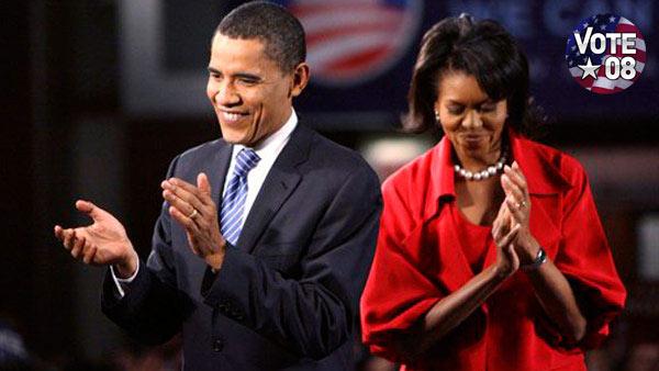 Sen. Barack Obama with his wife Michelle