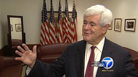 Presidential candidate Newt Gingrich put in an appearance Wednesday at the Richard Nixon Presidential Library in Yorba Linda.