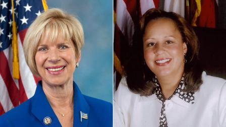 Congresswomen Janice Hahn and Laura Richardson are seen in this file photo.