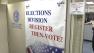 A voter registration sign is shown in this undated file photo.