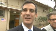 Los Angeles mayoral candidate Eric Garcetti in an interview with Eyewitness News on Election Day, Tuesday, May 21, 2013.