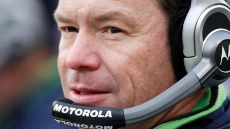 Seattle Seahawks head coach Jim Mora looks on during the second half of an NFL football game against the Green Bay Packers in Green Bay, Wis. UCLA has hired Mora as its new football coach on Saturday, Dec. 10, 2011.