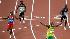 Jamaicas Usain Bolt celebrates after winning