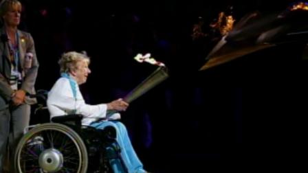 The torch is seen at the Paralympics Games opening ceremony in London on Wednesday, Aug. 29, 2012.