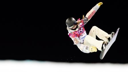 United States Kaitlyn Farrington competes during the womens snowboard halfpipe semifinal at the Rosa Khutor Extreme Park, at the 2014 Winter Olympics, Wednesday, Feb. 12, 2014, in Krasnaya Polyana, Russia.