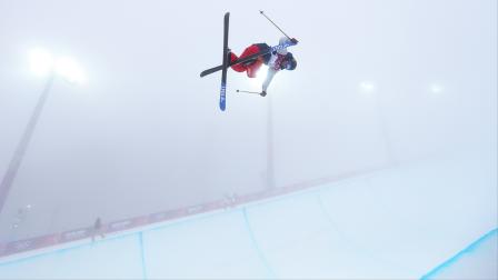 David Wise of the United States jumps during a freestyle skiing training session in the halfpipe at the Rosa Khutor Extreme Park, at the 2014 Winter Olympics, Monday, Feb. 17, 2014, in Krasnaya Polyana, Russia.