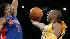 Los Angeles Lakers guard Kobe Bryant shoots over Detroits Ben Gordon