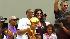 Los Angeles Lakers guard Kobe Bryant, with his...