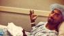 Kobe Bryant posted this photo of himself on his Instagram and Facebook accounts before getting surgery for his torn Achilles tendon on Saturday, April 13, 2013.