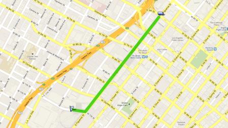 Google map showing LA Kings parade route on Thursday, June 14, 2012.