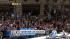 Los Angeles Kings fans cheer during a parade...