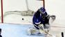 A shot by Los Angeles Kings Slava Voynov, of Russia, slips past St. Louis Blues goalie Brian Elliott during overtime in Game 5 of a first-round NHL hockey Stanley Cup playoff series, Wednesday, May 8, 2013, in St. Louis. The Kings won 3-2.