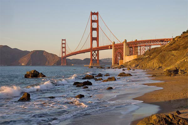 Baker Beach at Lobos Creek in San Francisco...