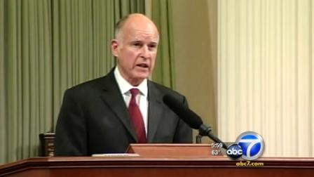 California Gov. Jerry Brown at the 2011 State of the State address.