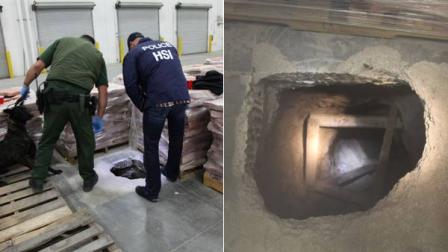 A drug tunnel raid on the U.S.-Mexico border resulted in the seizure of approximately 14 tons of marijuana Tuesday.