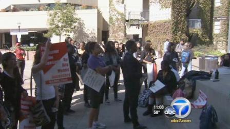 College students are staging protests across California, calling on lawmakers to restore funding for higher education.