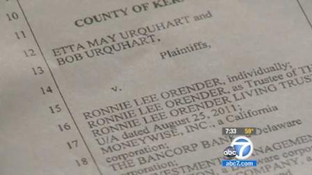 Legal documents for the lawsuit brought on by Etta May Urquhart upon her son Ronnie Lee Orender are shown in this file photo.