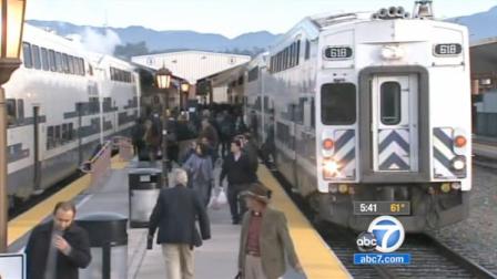 Metrolink commuters are seen in this undated file photo.