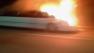 A limousine caught on fire on the San Mateo Bridge in the San Francisco area on Saturday, May 4, 2013.