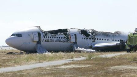 National Transportation Safety Board posted this photo to Twitter on Sunday, July 7, 2013, of the Asiana Airlines Boeing 777 that crashed at SFO.