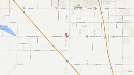 A map indicates the area near a corn field on Old River Road and Bear Mountain Boulevard in Bakersfield where an ultra-light type aircraft crash landed on Saturday, Aug. 24, 2013.