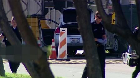 A pursuit suspects vehicle is seen in Otay Mesa on Saturday, Oct. 19, 2013.