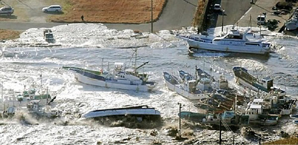 Fishing boats are damaged in Asahi, Chiba...