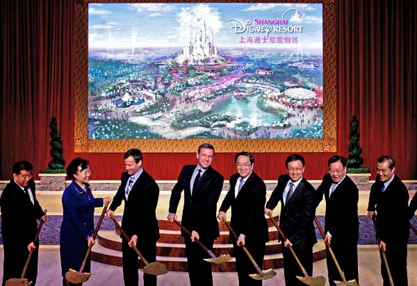 Disney CEO Bob Iger and Shanghai dignitaries...