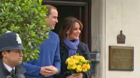 Britains Prince William stand next to his wife Kate, Duchess of Cambridge as she leaves the King Edward VII hospital in central London, Thursday, Dec. 6, 2012.