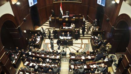 Members of the constitutional assembly attend a session at the Shura Council building in Cairo, Egypt, Wednesday, Dec. 26, 2012.