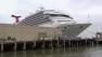 The Carnival Triumph cruise ship is seen in Galveston, Texas.