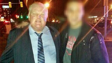 This picture posted on Twitter shows Toronto Mayor Rob Ford in Vancouver on Friday, Jan. 31, 2014.