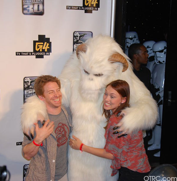 Actor Seth Green is seen with a 'Star Wars'...