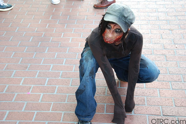 A zombie gets ready to attack outside Comic-Con...