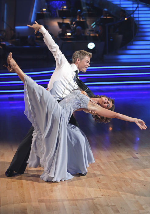 Jennifer Grey and Derek Hough perform on...