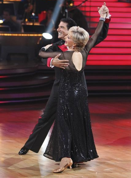 Florence Henderson and Corky Ballas perform on...