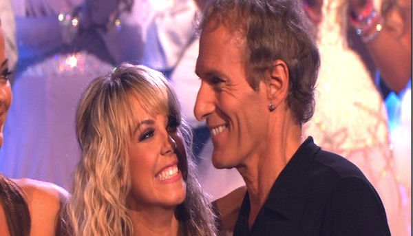 Michael Bolton and Chelsie Hightower react to being eliminated on 'Dancing With the Stars: The Results Show,' Tuesday, Sept. 28, 2010. The judges gave the couple 12 points out of 30.