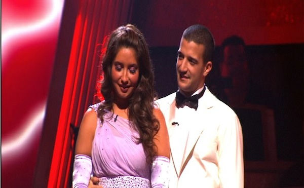 Bristol Palin and Mark Ballas wait to hear their...